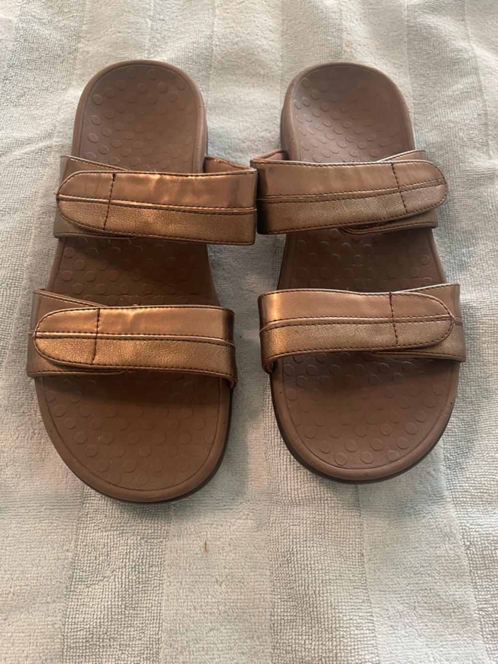 Vionic Women's Double-Strap Slide Sandals in Dark Brown
